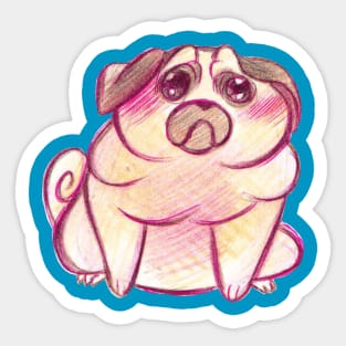 Fat Puppy-eyed Pug Sticker